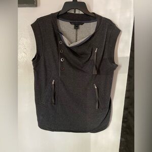 Marc By Marc Jacobs women’s gray shimmer 3/4 button down pull over vest NWOT